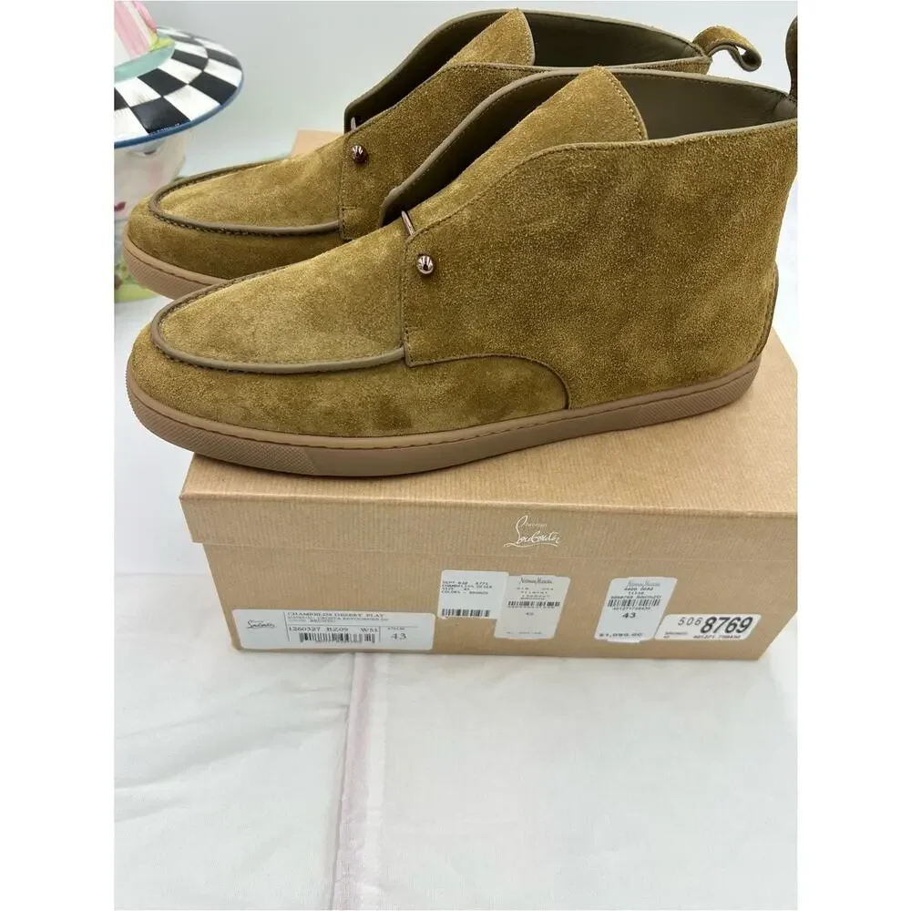 Men's Christian Louboutin CHAMBELISS desert suede boots size 43 made in Italy
